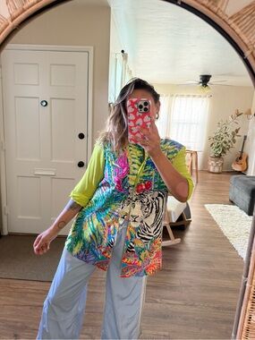 Vintage Diane Gilman sequin tiger top